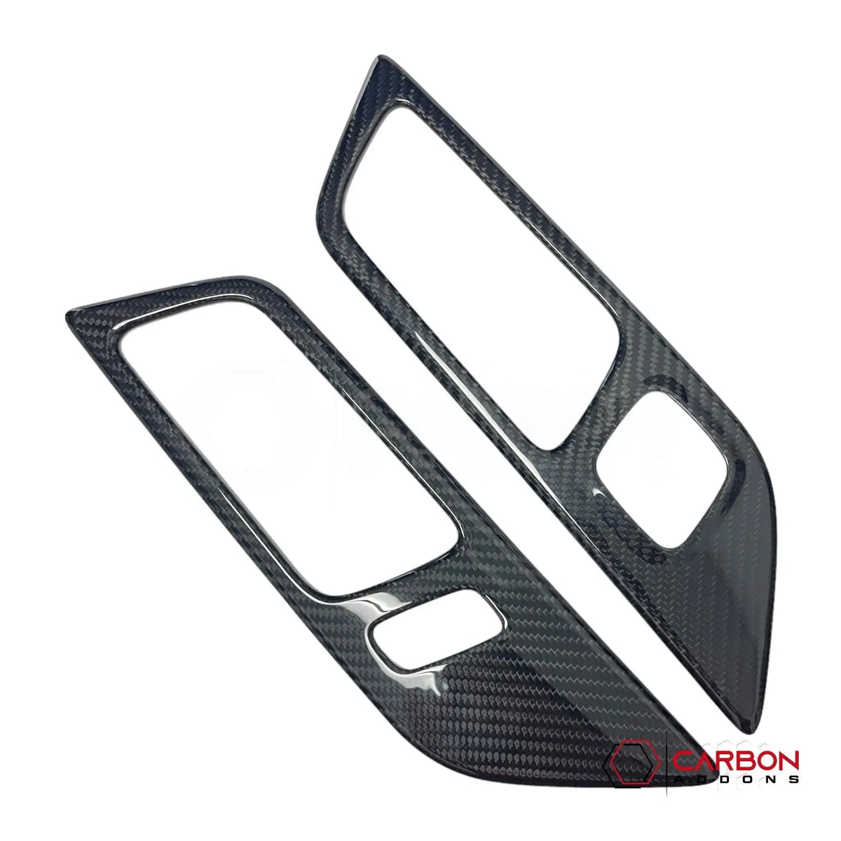 Hard Carbon Fiber Interior Door Handle Trim Covers for 2015–2023 Ford Mustang