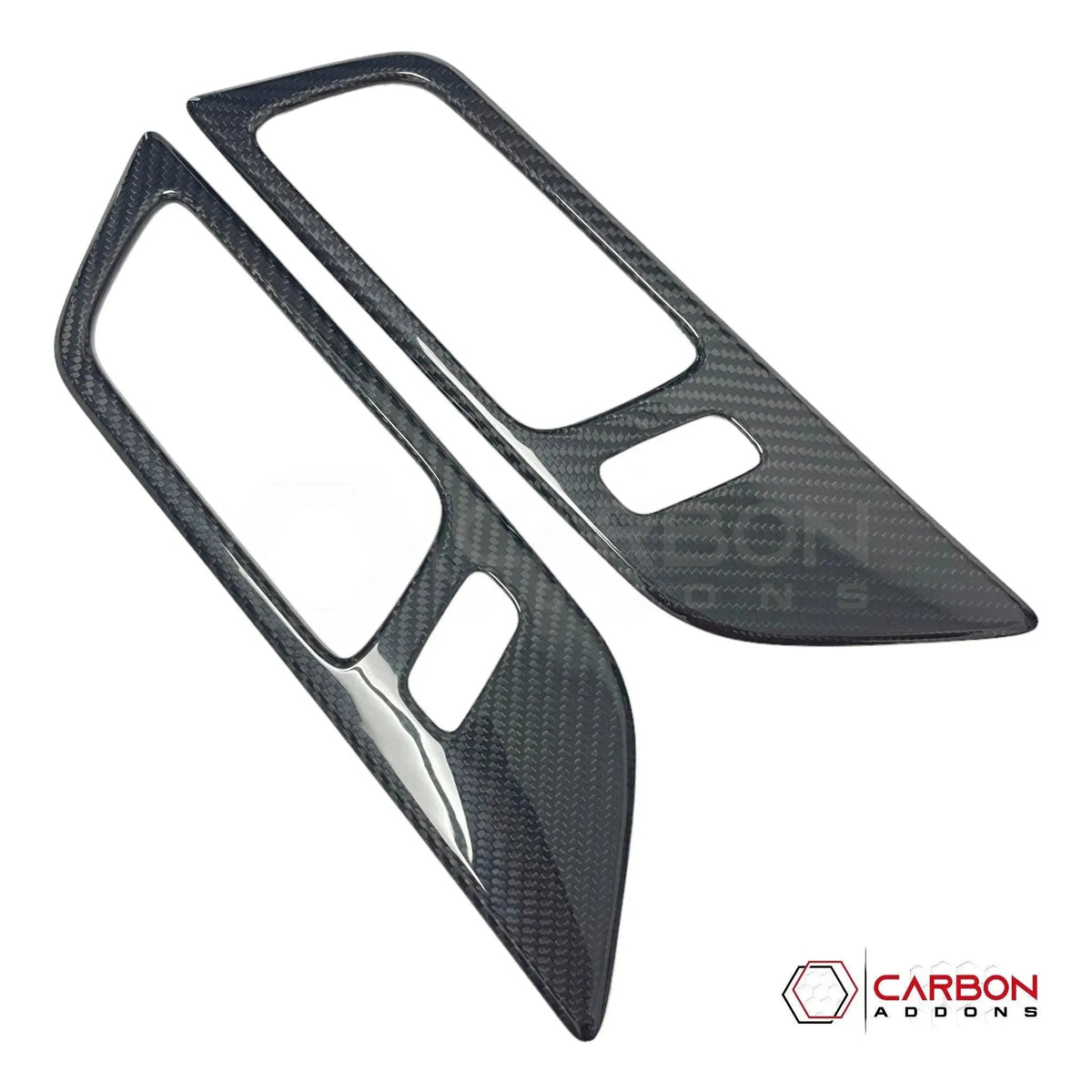 Hard Carbon Fiber Interior Door Handle Trim Covers for 2015–2023 Ford Mustang