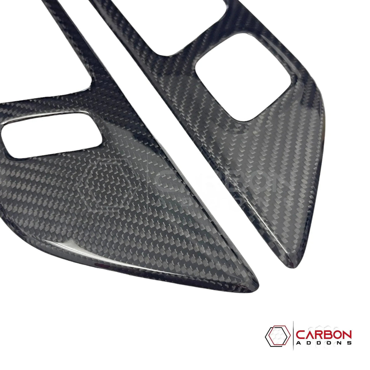 Hard Carbon Fiber Interior Door Handle Trim Covers for 2015–2023 Ford Mustang