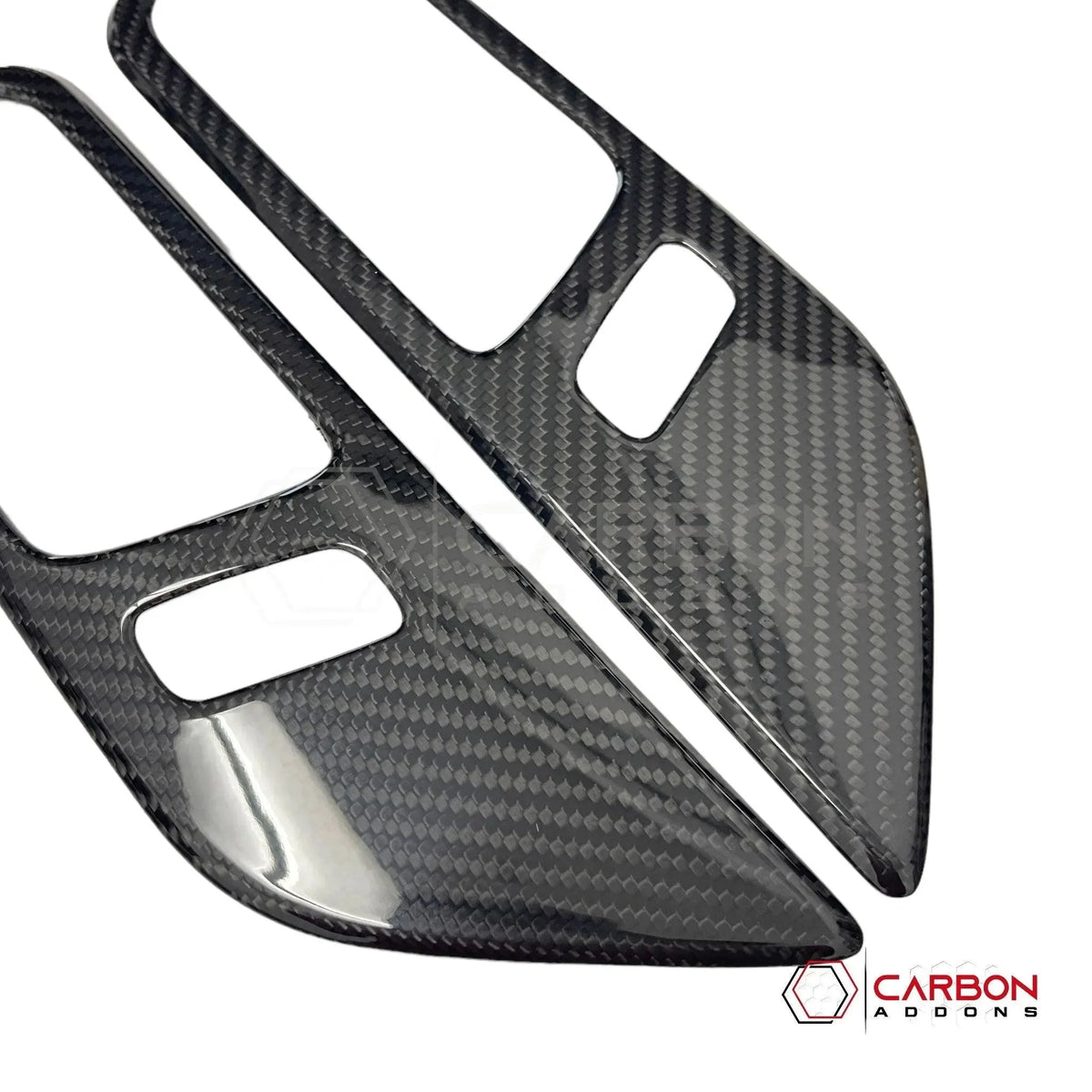 Hard Carbon Fiber Interior Door Handle Trim Covers for 2015–2023 Ford Mustang
