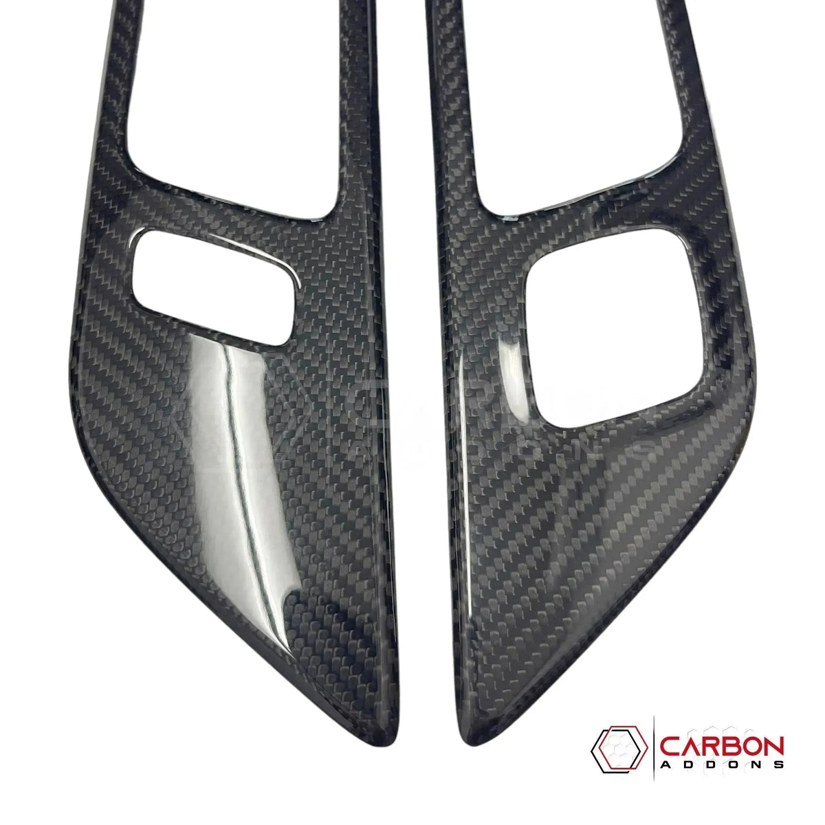 Hard Carbon Fiber Interior Door Handle Trim Covers for 2015–2023 Ford Mustang