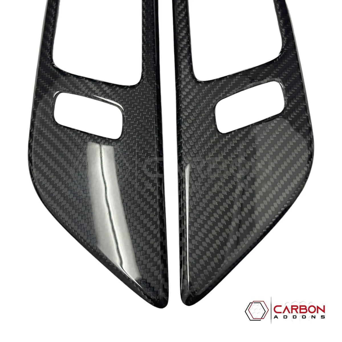 Hard Carbon Fiber Interior Door Handle Trim Covers for 2015–2023 Ford Mustang