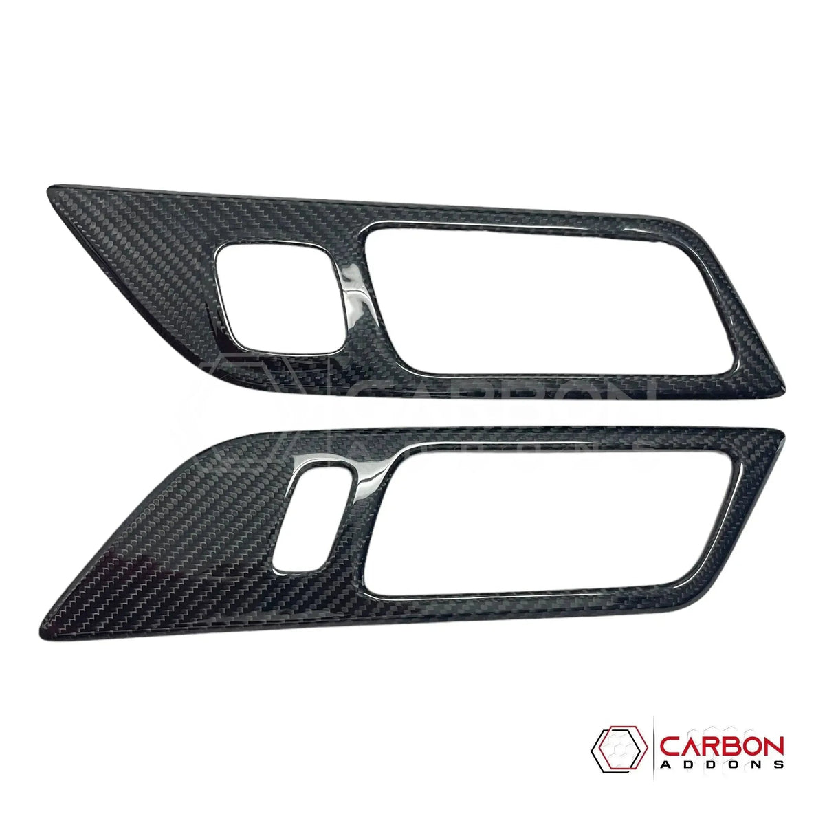 Hard Carbon Fiber Interior Door Handle Trim Covers for 2015–2023 Ford Mustang
