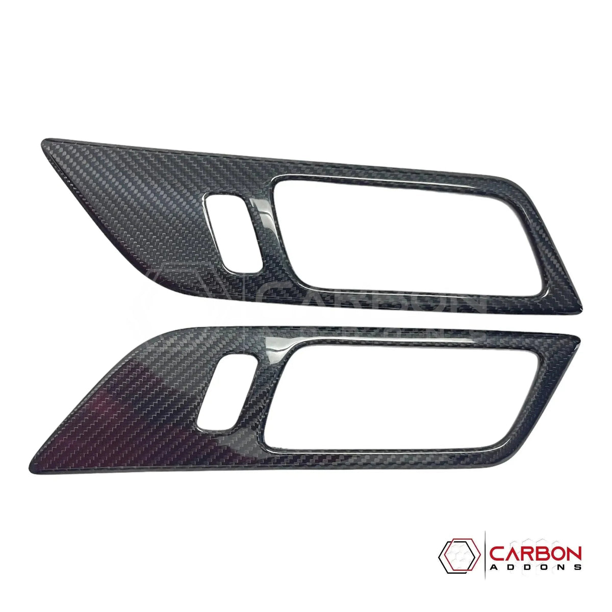 Hard Carbon Fiber Interior Door Handle Trim Covers for 2015–2023 Ford Mustang
