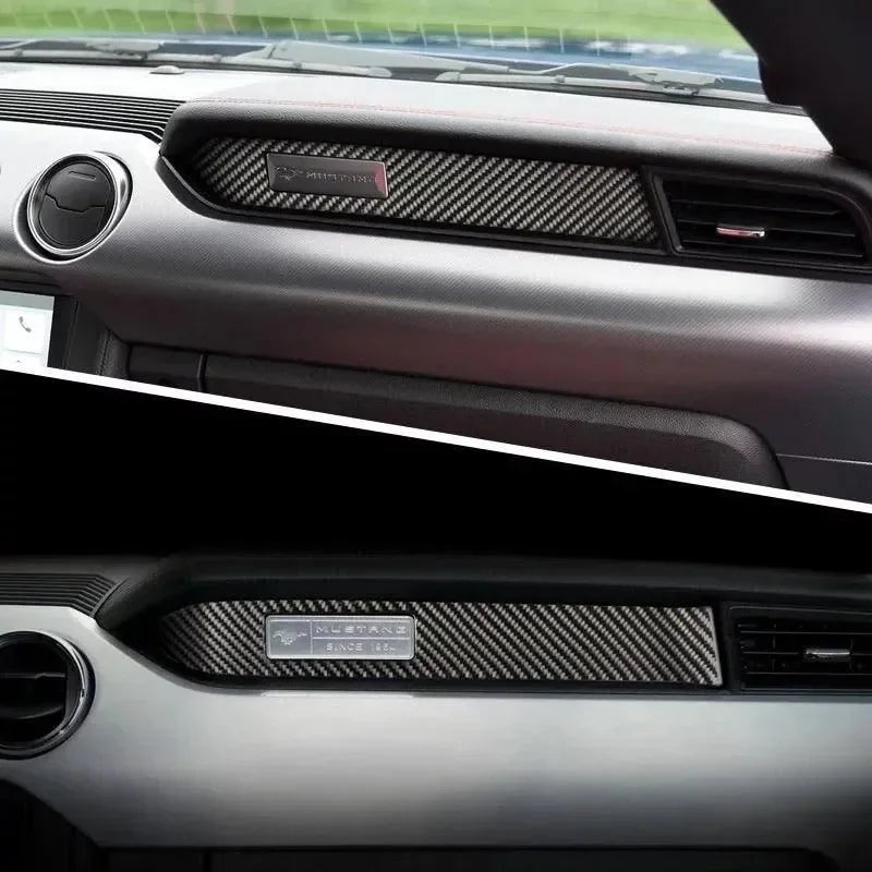 Real Carbon Dashboard Emblem Trim Overlay for Mustang 2015-2023