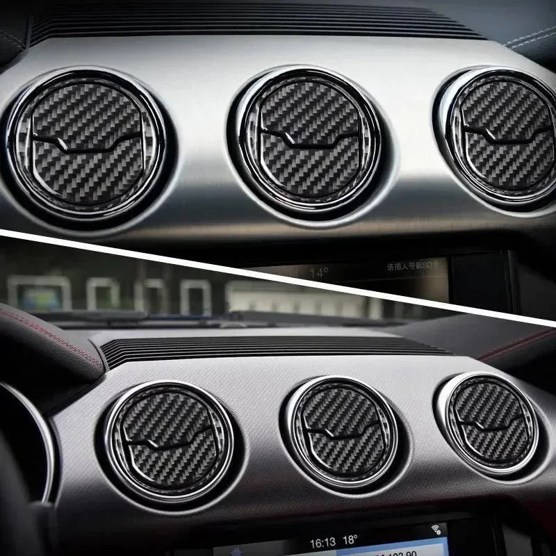 Real Carbon Fiber AC Air Vent Overlay for Mustang 2015-2023
