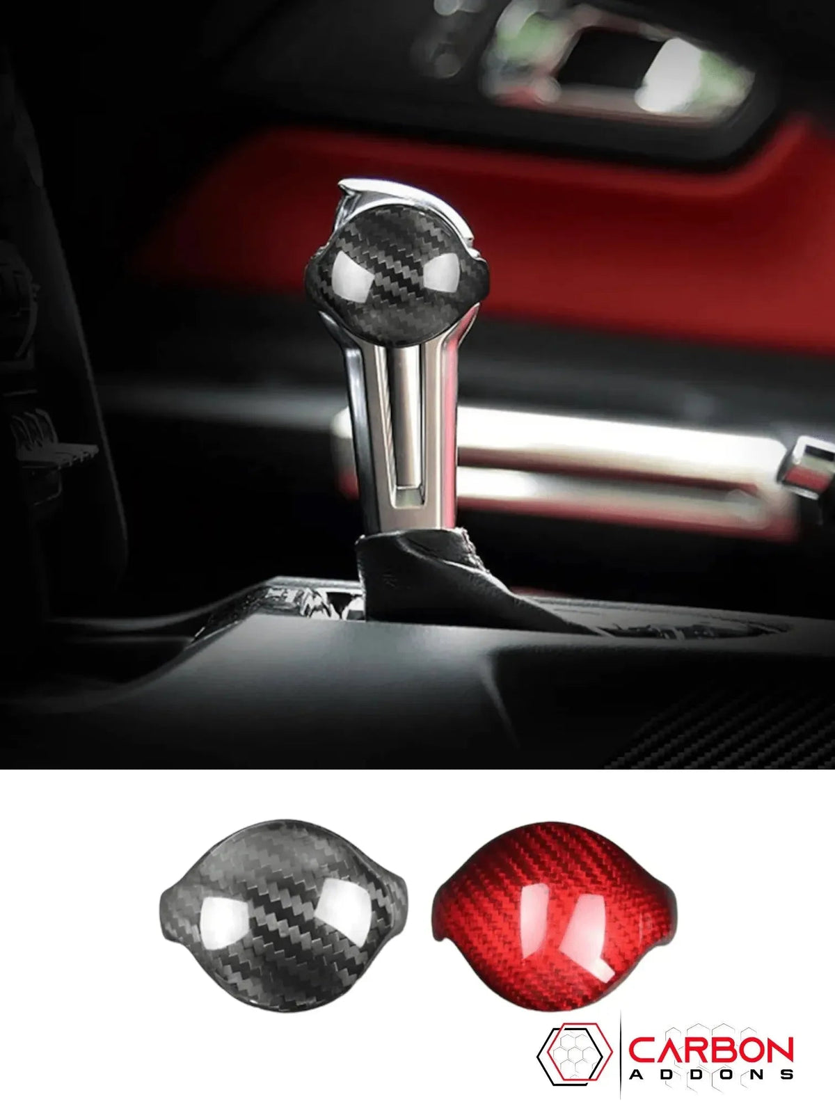 Real Carbon Fiber Automatic Shift Knob Cover for 2015–2025 Ford Mustang