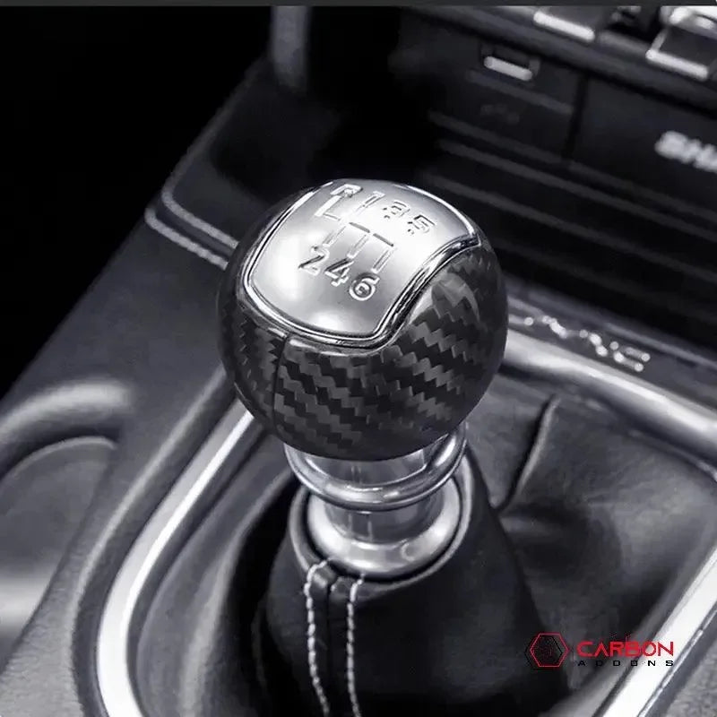 Real Carbon Fiber Manual Shift Knob Cover for 2015–2025 Ford Mustang