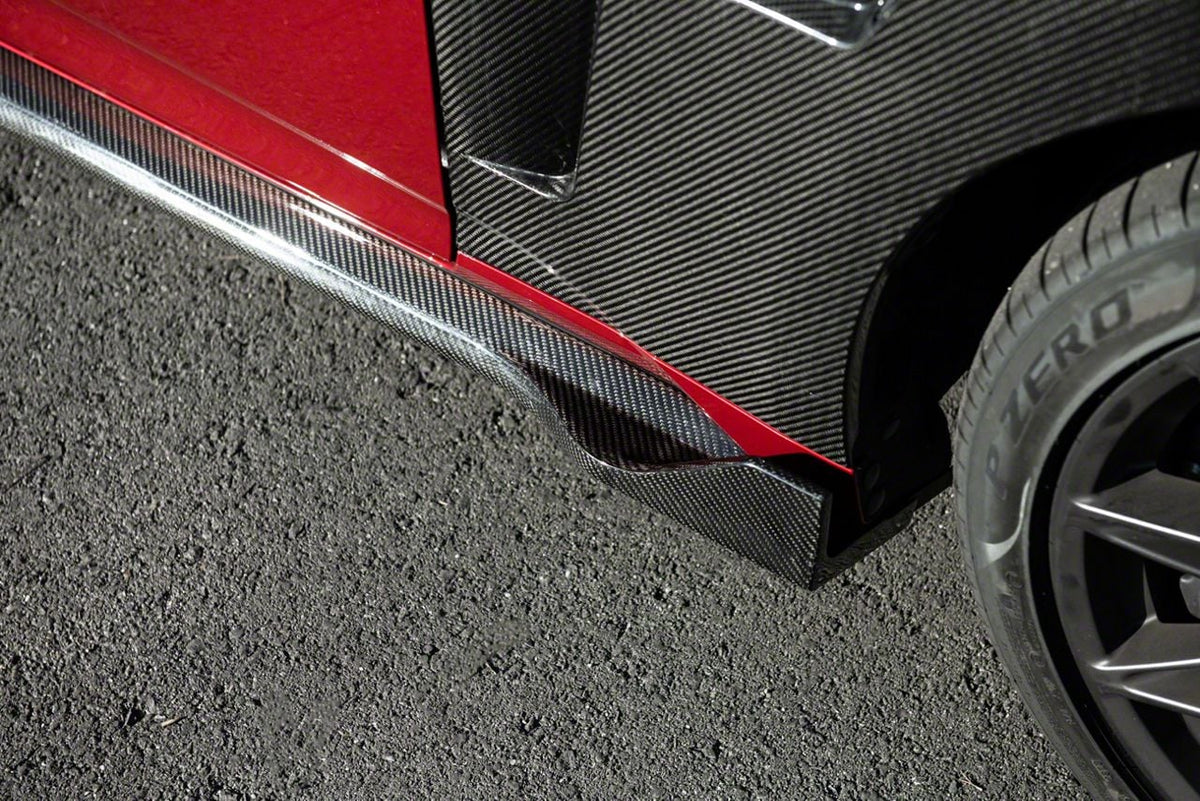 EOS Performance Package Side Skirt Rocker Panels; Carbon Fiber (24-26 Mustang)