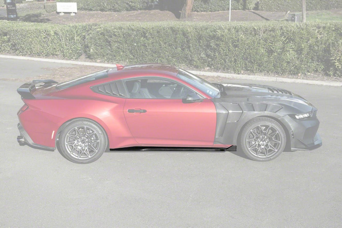 EOS Performance Package Side Skirt Rocker Panels; Carbon Fiber (24-26 Mustang)