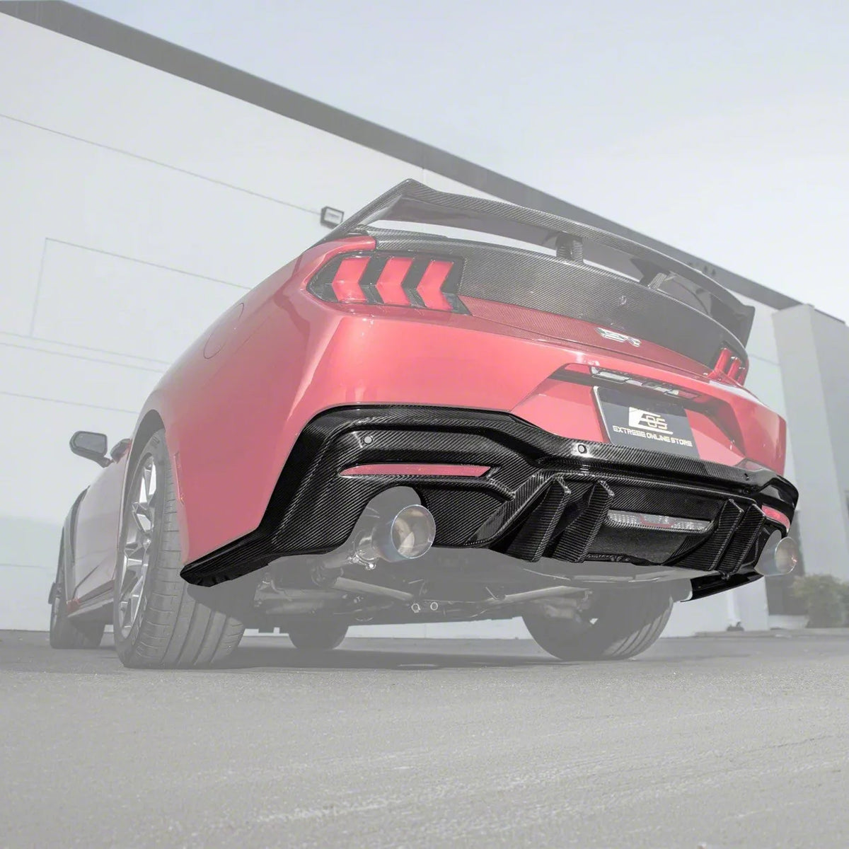 EOS Performance Version 2 Package Dual Exhaust Rear Diffuser; Carbon Fiber (24-26 Mustang GT, EcoBoost)
