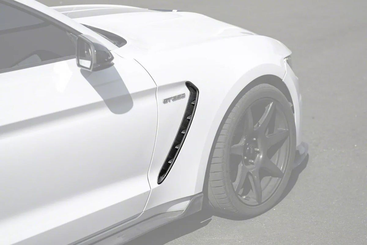 Factory Style Fender Vent Covers; Carbon Fiber (15-20 Mustang GT350)