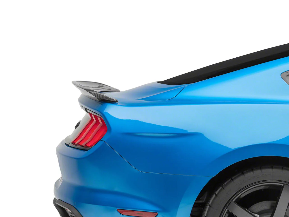 GT350 Track Pack Style Rear Spoiler; Carbon Fiber (15-23 Mustang)