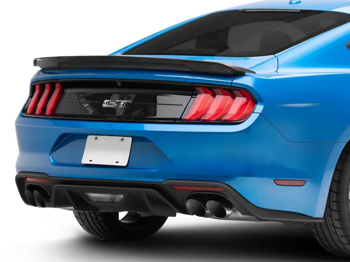 GT350 Track Pack Style Rear Spoiler; Carbon Fiber (15-23 Mustang)