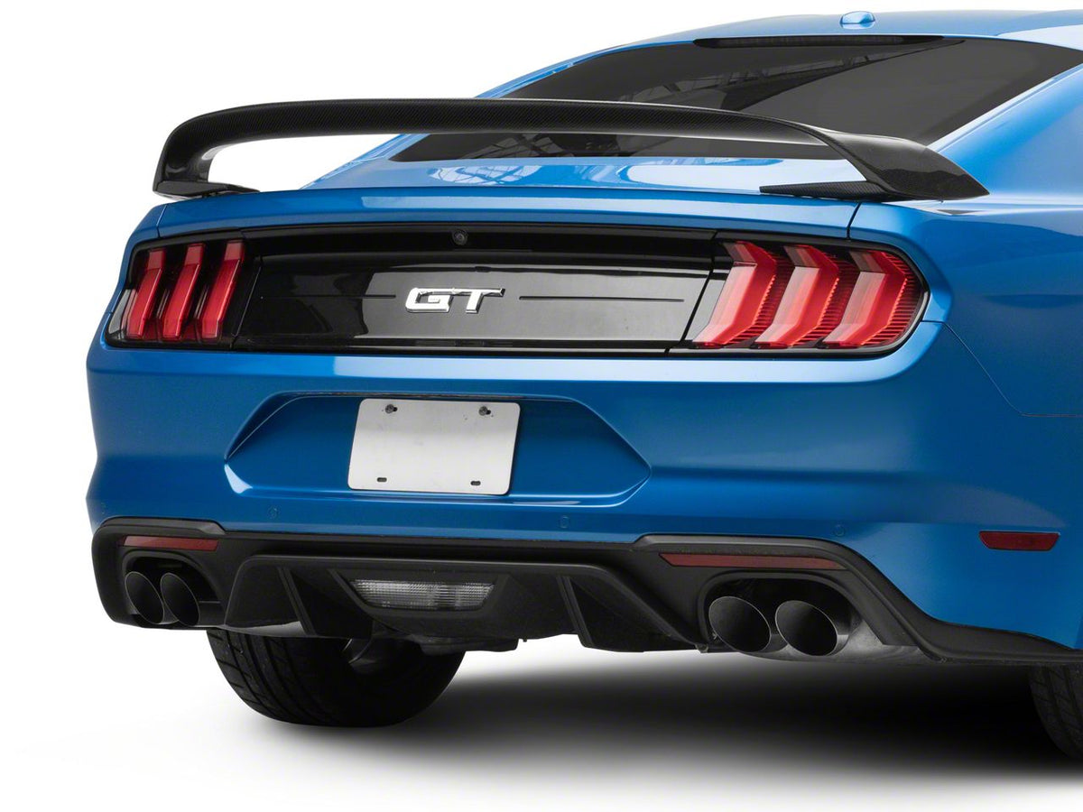 GT350R Style Rear Spoiler; Carbon Fiber (15-23 Mustang Fastback)