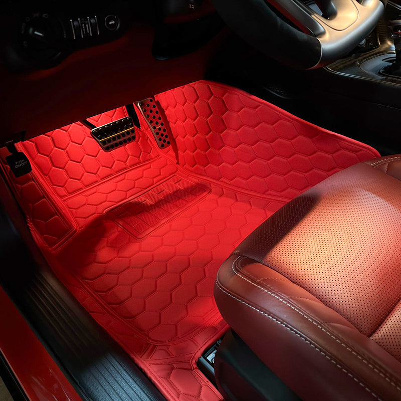 2015-23 Dodge Charger Honeycomb Leather Floor Mat