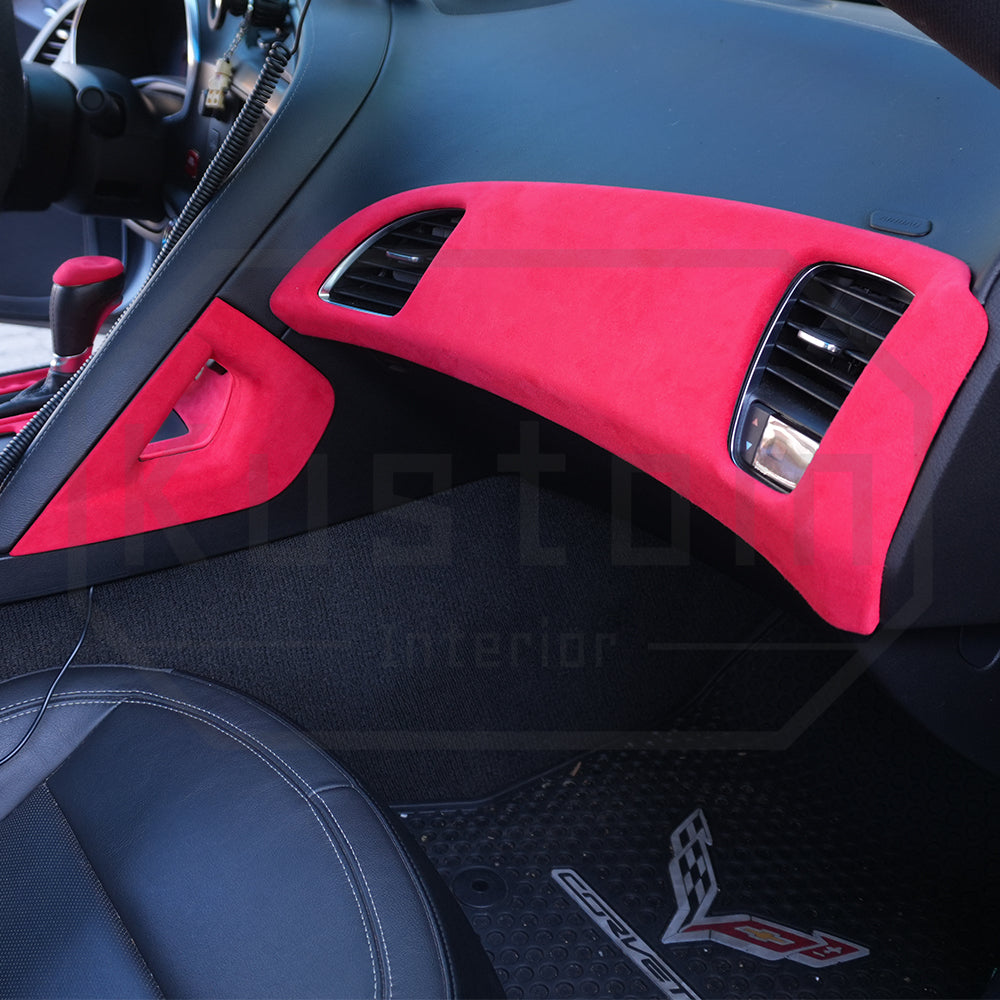 Corvette C7 Suede Leather Passenger Dashboard Air Vent Panel Trim
