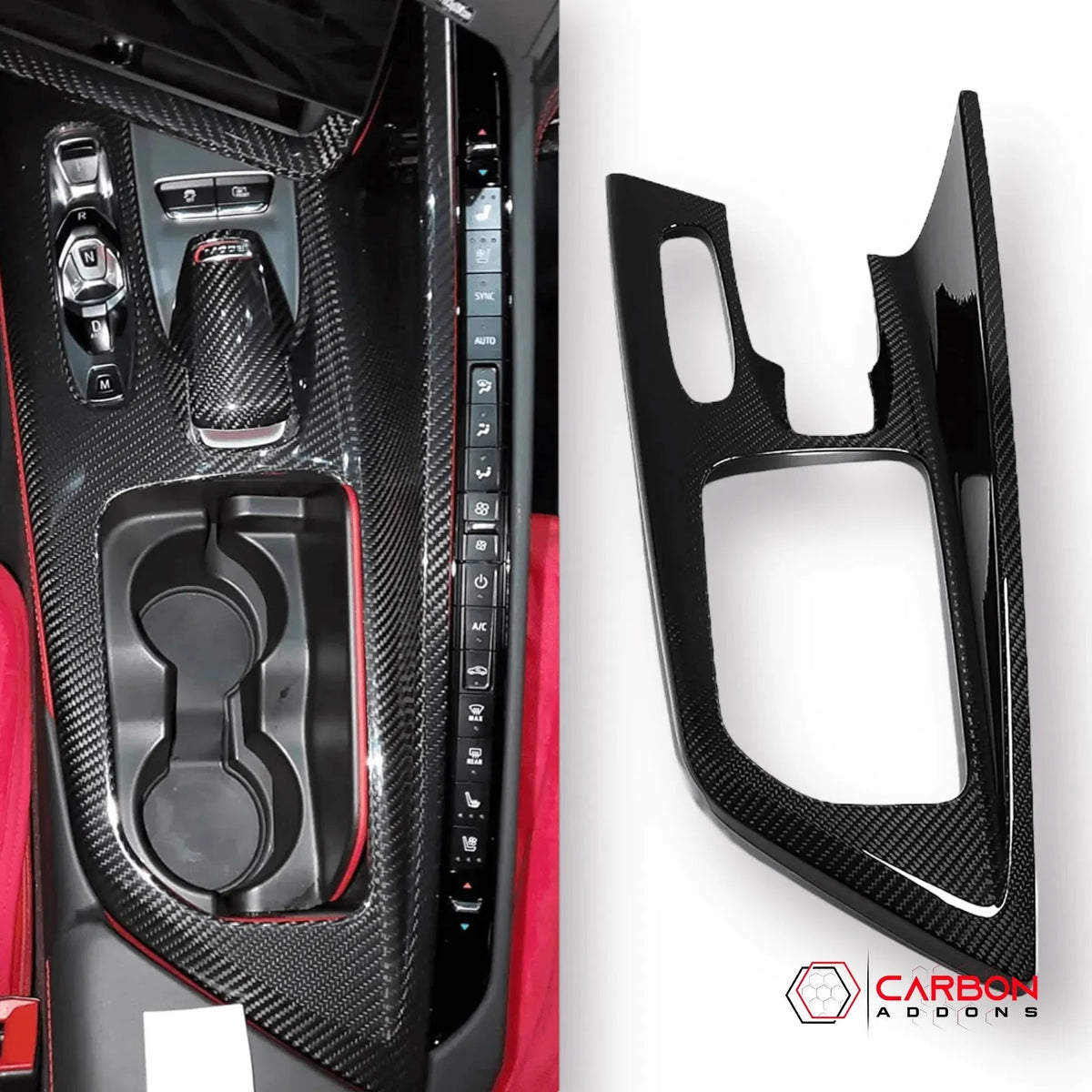 C8 Corvette Real Carbon Fiber Center Console Cover | Interior Upgrade (2020–2025)