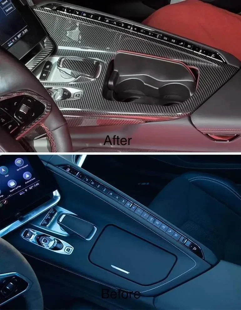 C8 Corvette Real Carbon Fiber Center Console Cover | Interior Upgrade (2020–2025)