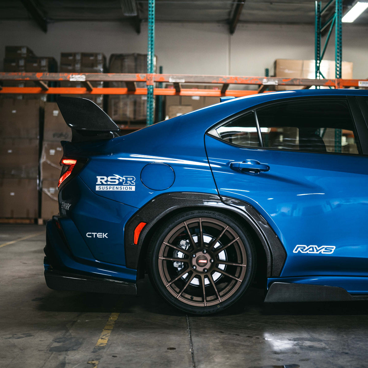 Carbon fiber rear fender trim for 2022-2026 Subaru WRX