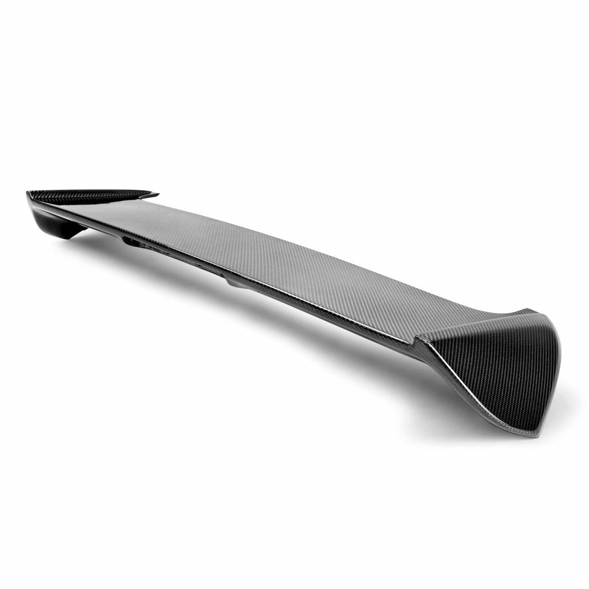 STI-Style Carbon Fiber rear spoiler for 2008-2014 Subaru WRX / STi Hatchback, with cut-out for factory brake light.
