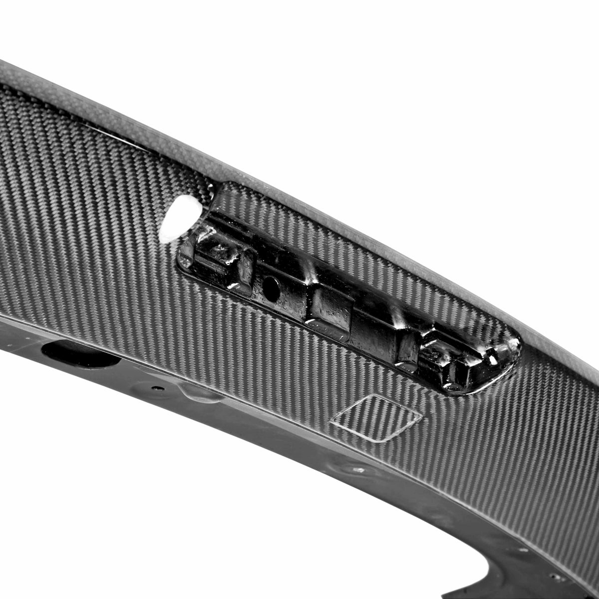 STI-Style Carbon Fiber rear spoiler for 2008-2014 Subaru WRX / STi Hatchback, with cut-out for factory brake light.