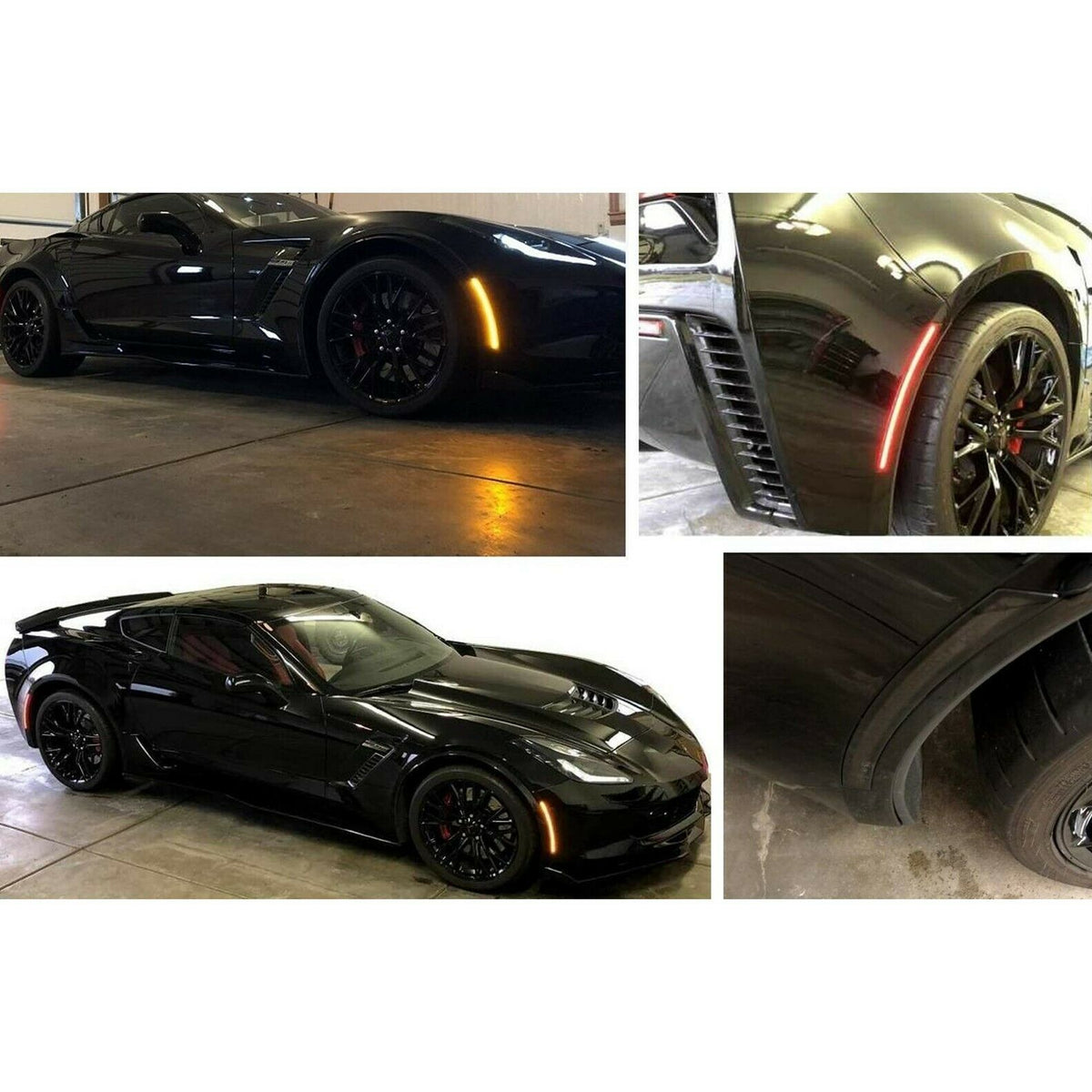 2014-2019 C7 Corvette Laser LED Side Marker Assemblies [Smoked Lens]