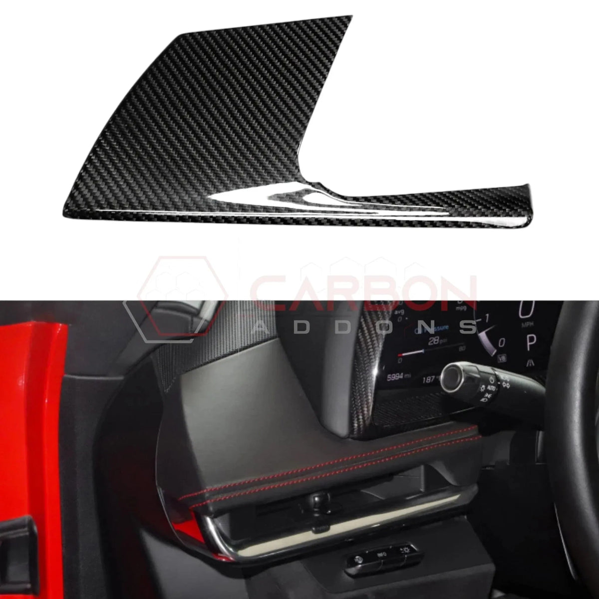 C8 Corvette Real Carbon Fiber Driver Side Dashboard Trim Cover | Interior Upgrade (2020–2025)