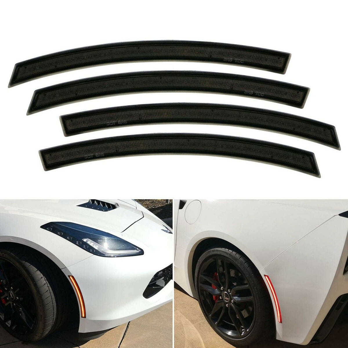 2014-2019 C7 Corvette Laser LED Side Marker Assemblies [Smoked Lens]