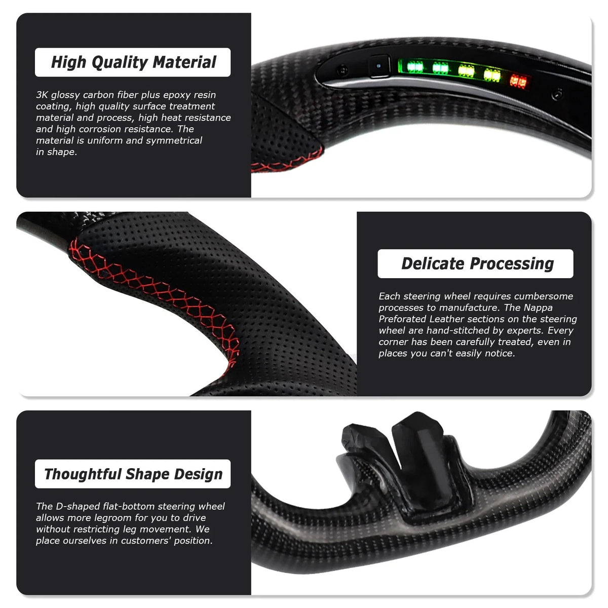 2015-23 Ford Mustang Carbon Fiber Steering Wheel (Custom Order)