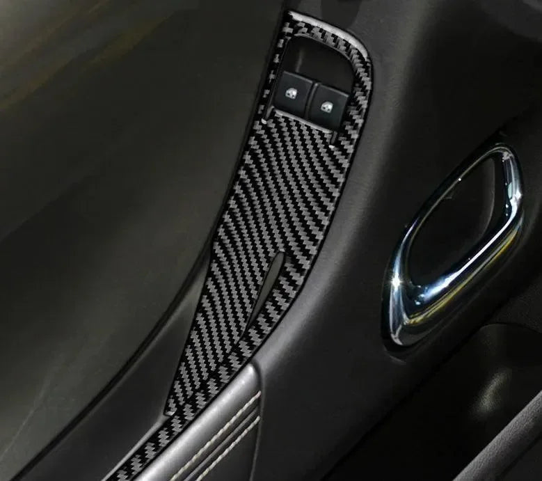 [Set] Carbon Fiber Door Window Switch Panel Overlay for Chevrolet Camaro 2010-2015