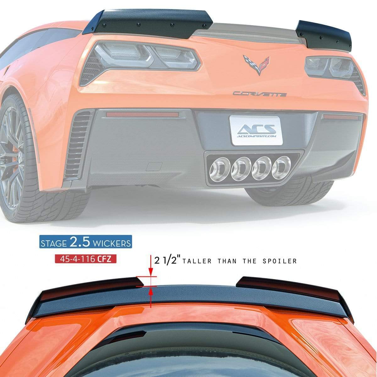 C7 Z06 GS Stage 2.5 Wicker Spoiler Conversion Kit
