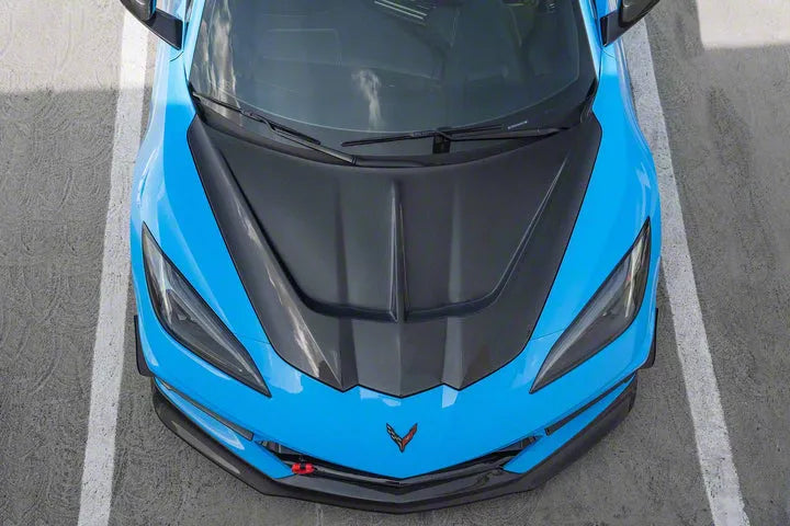 Streethunter Designs Hood; Carbon Fiber (20-26 Corvette C8)
