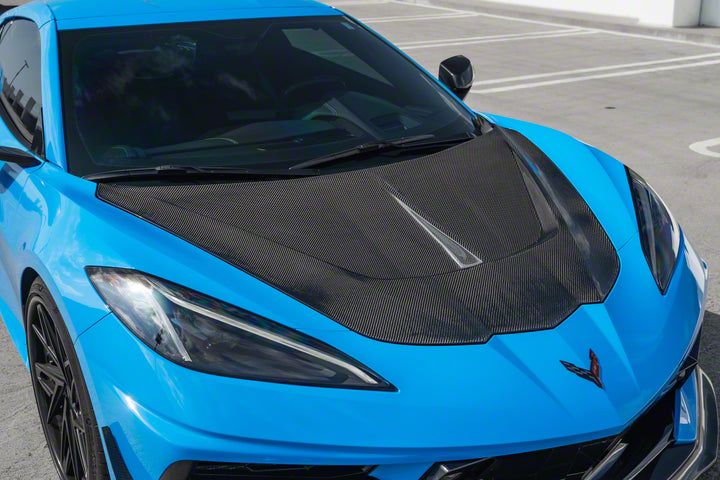 Streethunter Designs Hood; Carbon Fiber (20-26 Corvette C8)