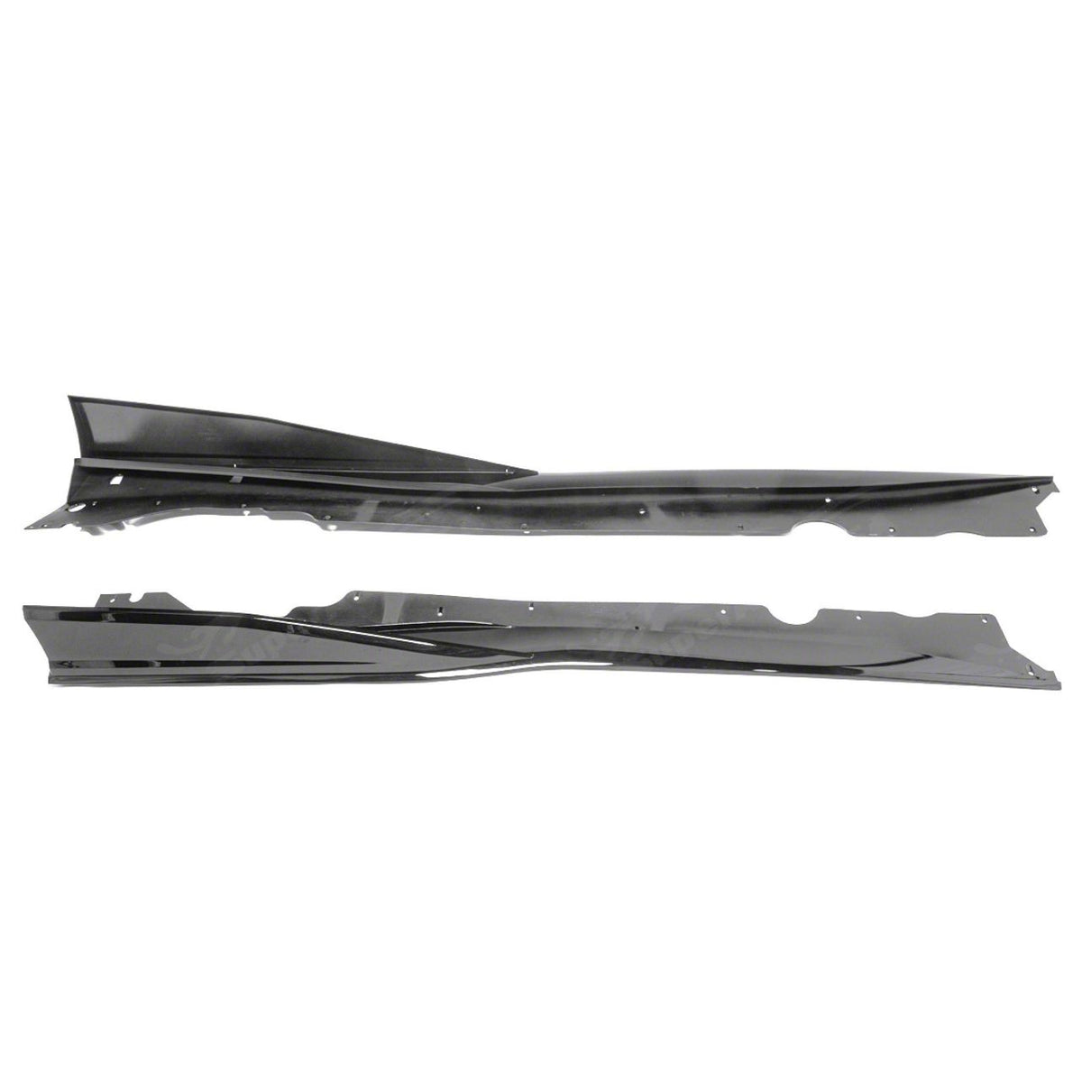 SuperAutoUSA 5VM Side Skirts; Gloss Black (20-26 Corvette C8)