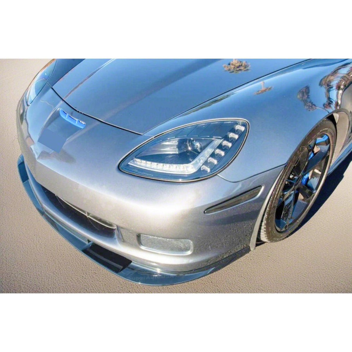 SuperAutoUSA ZR1 Style Front Splitter; Gloss Black (05-13 Corvette C6, Excluding Base)
