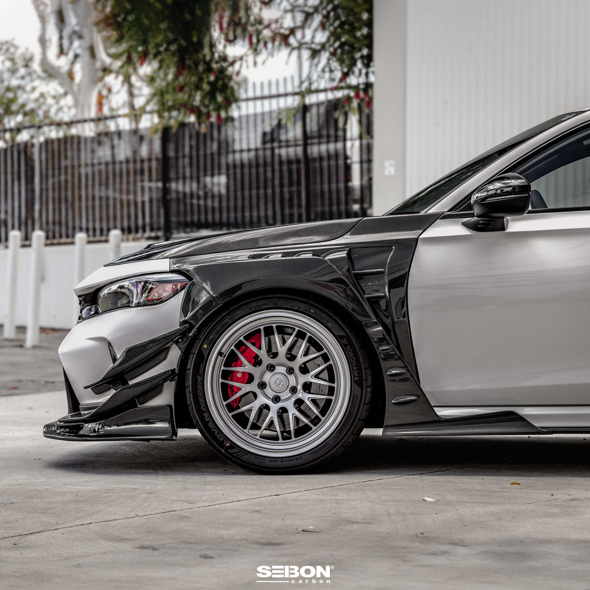 MB-Style Carbon Fiber Front Side Skirt Extensions for 2023-2026 Honda Civic Type R