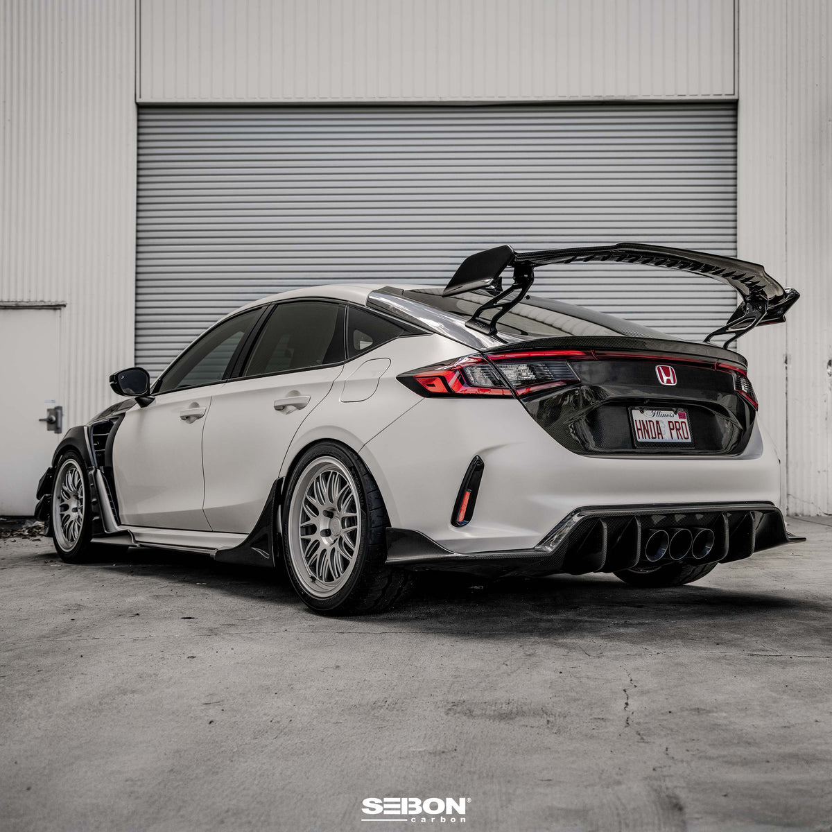 MB-Style Carbon Fiber Rear Side Skirt Extensions for 2023-2026 Honda Civic Type R