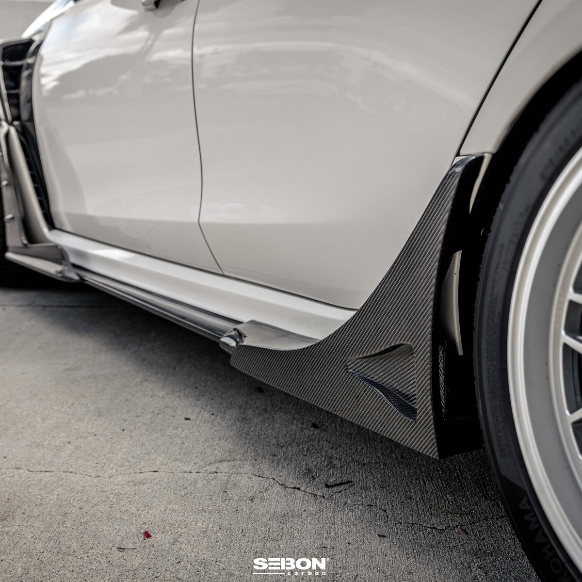 MB-Style Carbon Fiber Rear Side Skirt Extensions for 2023-2026 Honda Civic Type R