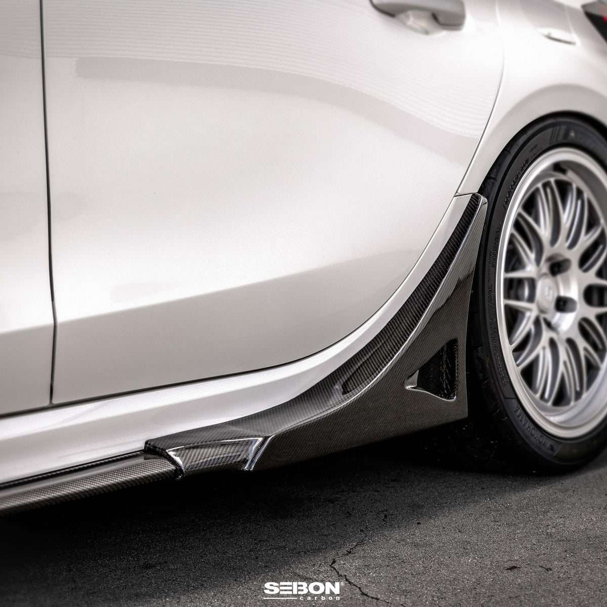 MB-Style Carbon Fiber Rear Side Skirt Extensions for 2023-2026 Honda Civic Type R