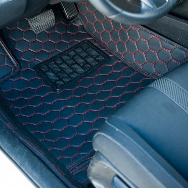 2015-23 Dodge Charger Honeycomb Leather Floor Mat