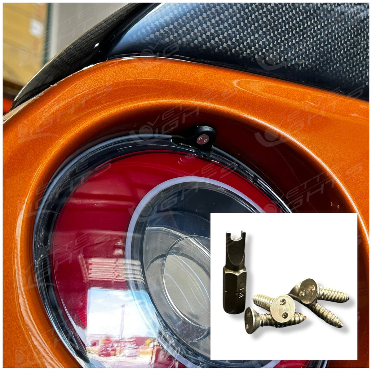 2005-2013 C6 Corvette Tamper-Resistant Tail Light Screw Set (With Driver Bit)