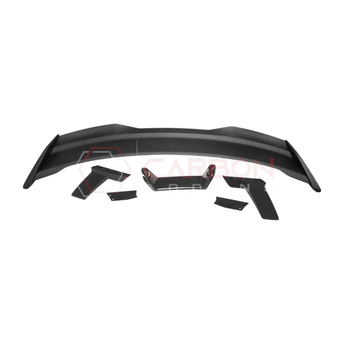 Dark Horse-Style Carbon Fiber Rear Spoiler with Integrated Gurney Flap for 2024+ Ford Mustang