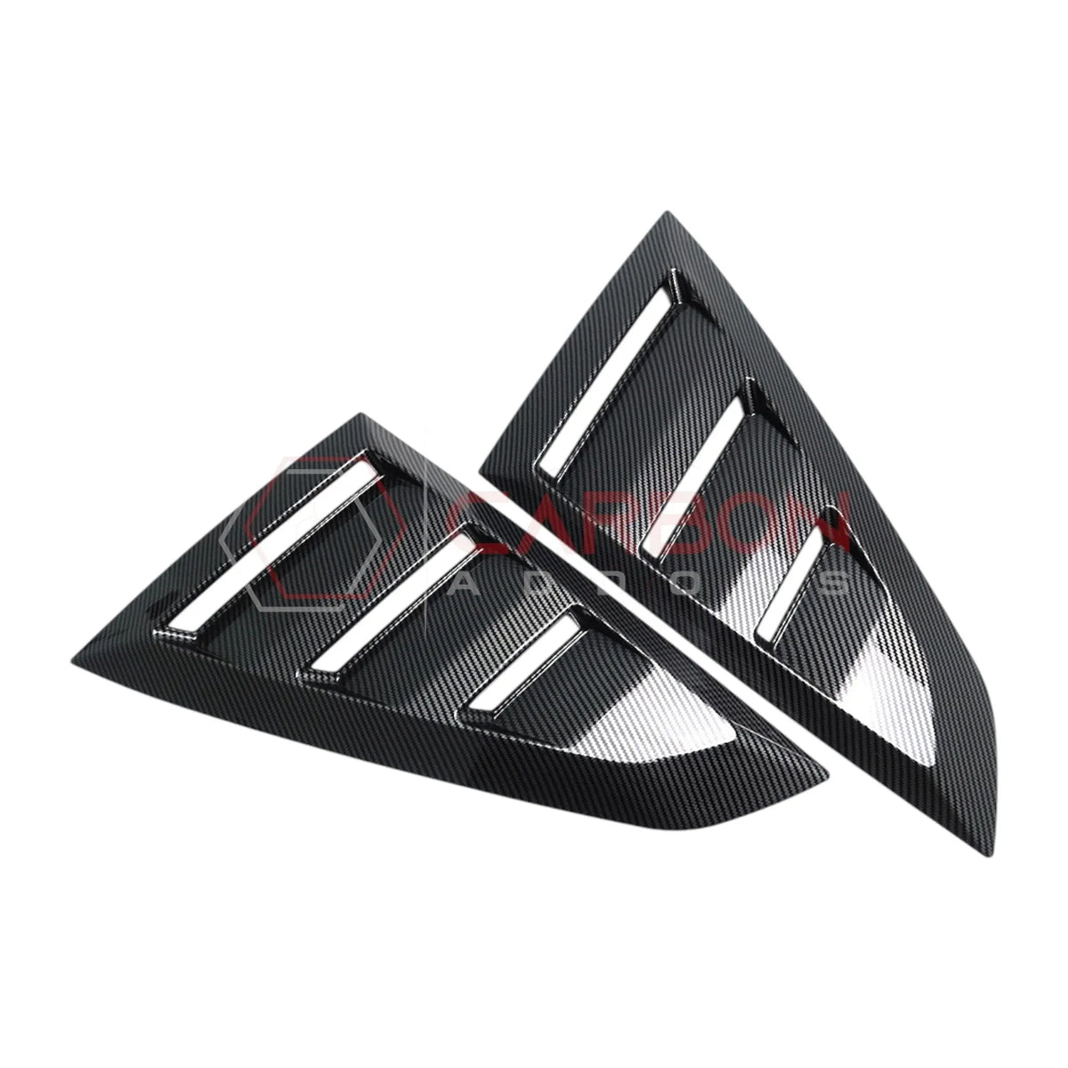 Rear Quarter Window Louvers for 2024+ Ford Mustang (Gloss Black ABS)