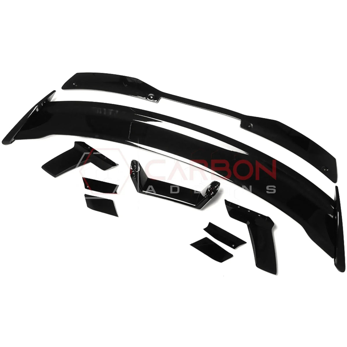 Dark Horse-Style Gloss Black Rear Spoiler with Integrated Gurney Flap for 2024+ Ford Mustang