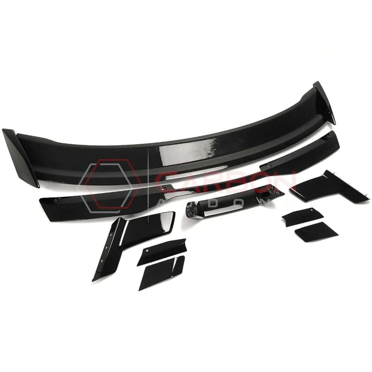 Dark Horse-Style Gloss Black Rear Spoiler with Integrated Gurney Flap for 2024+ Ford Mustang