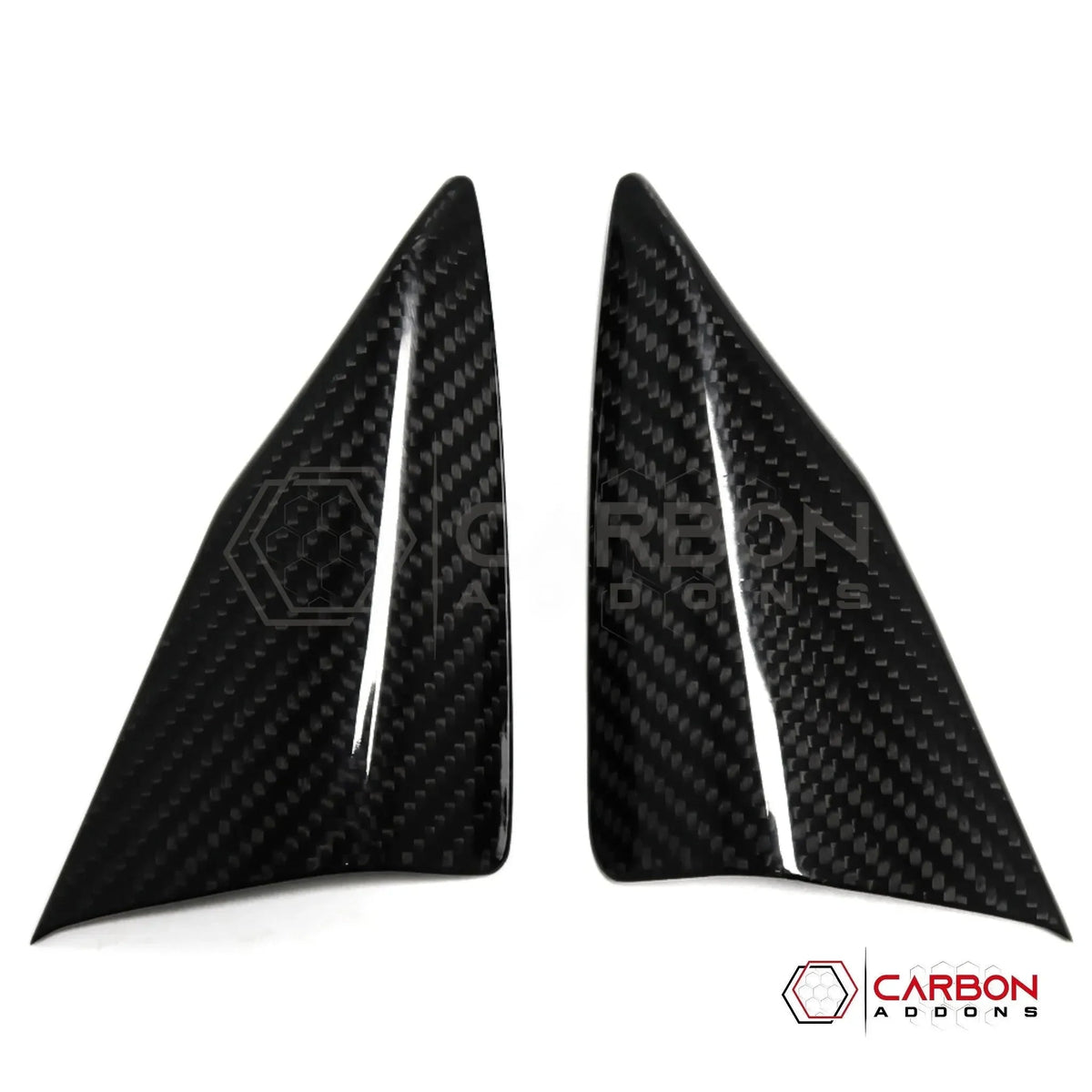 C8 Corvette Real Carbon Fiber Door Window A-Pillar Triangle Trim Covers | Interior Upgrade (2020–2027)