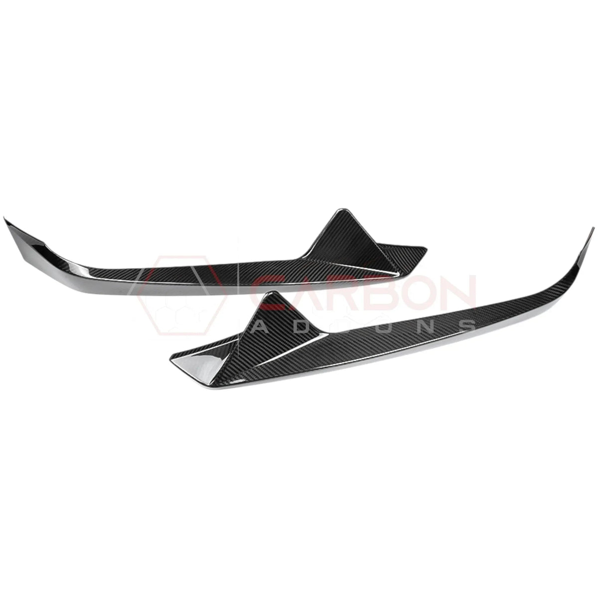 C8 Corvette Carbon Fiber Front Bumper Lower Side Grille Accent Trims | Stingray (2020–Present)