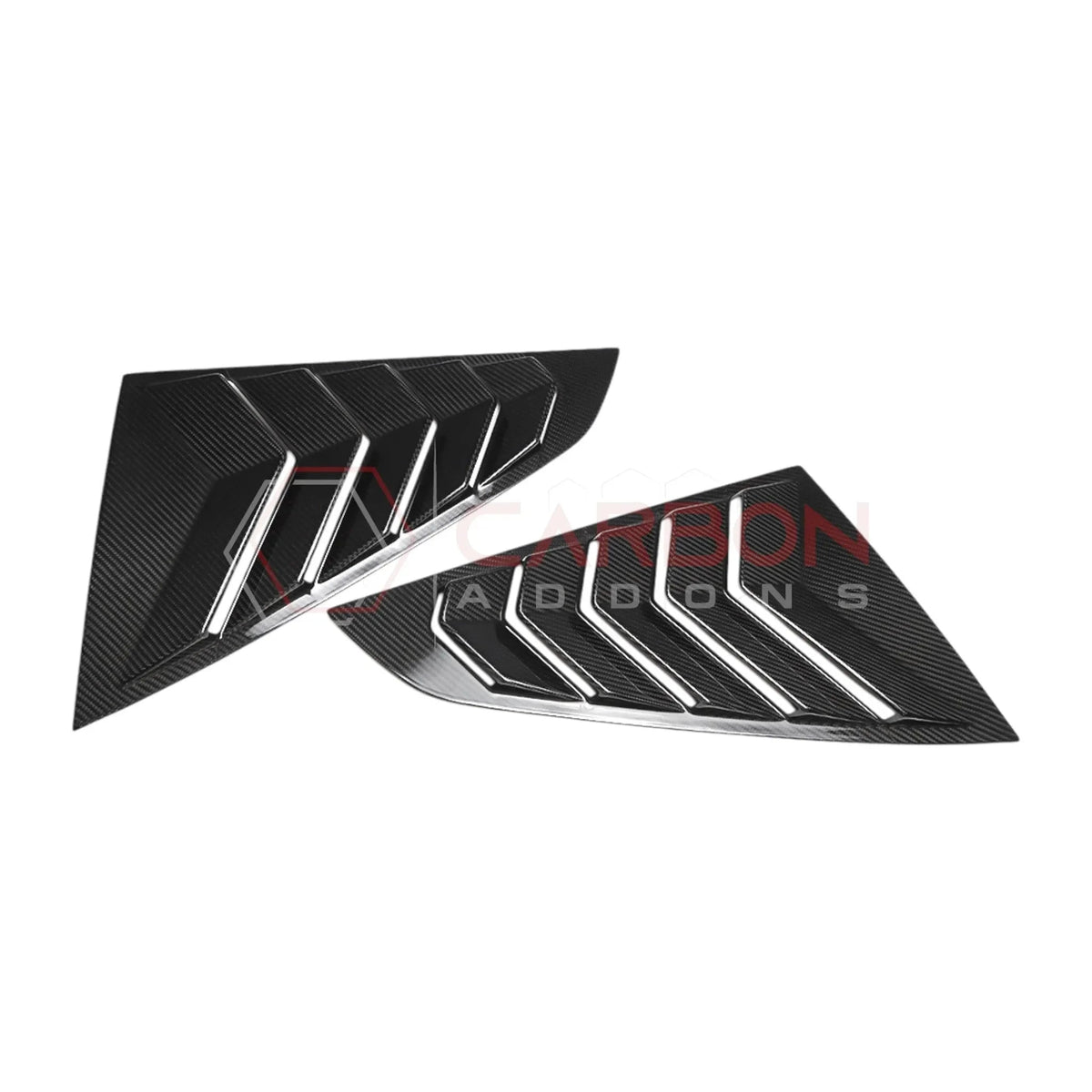 Real Carbon Fiber Rear Quarter Window Louvers for 2024+ Ford Mustang