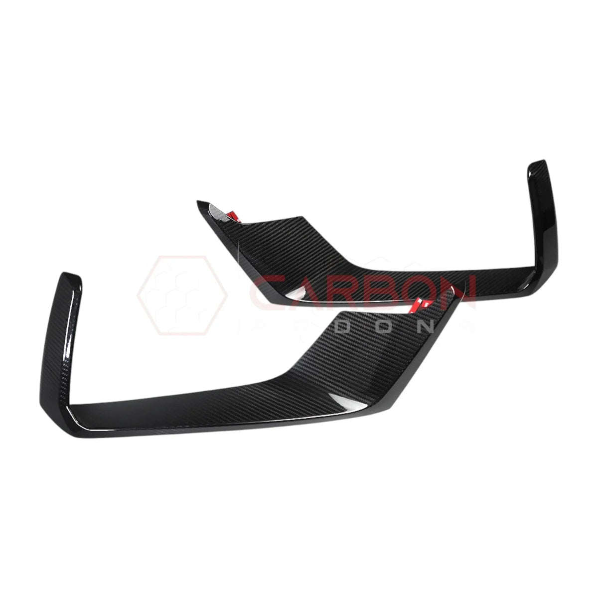 Real Carbon Fiber Lower Fog Light Trim Covers for 2024+ Ford Mustang Dark Horse
